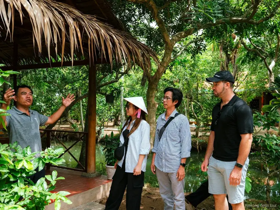 Family home lunch served on the Mekong Delta bike tour